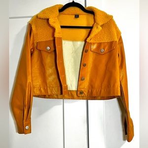 SHEIN Drop Shoulder Flap Detail Colorblock Jacket | Small